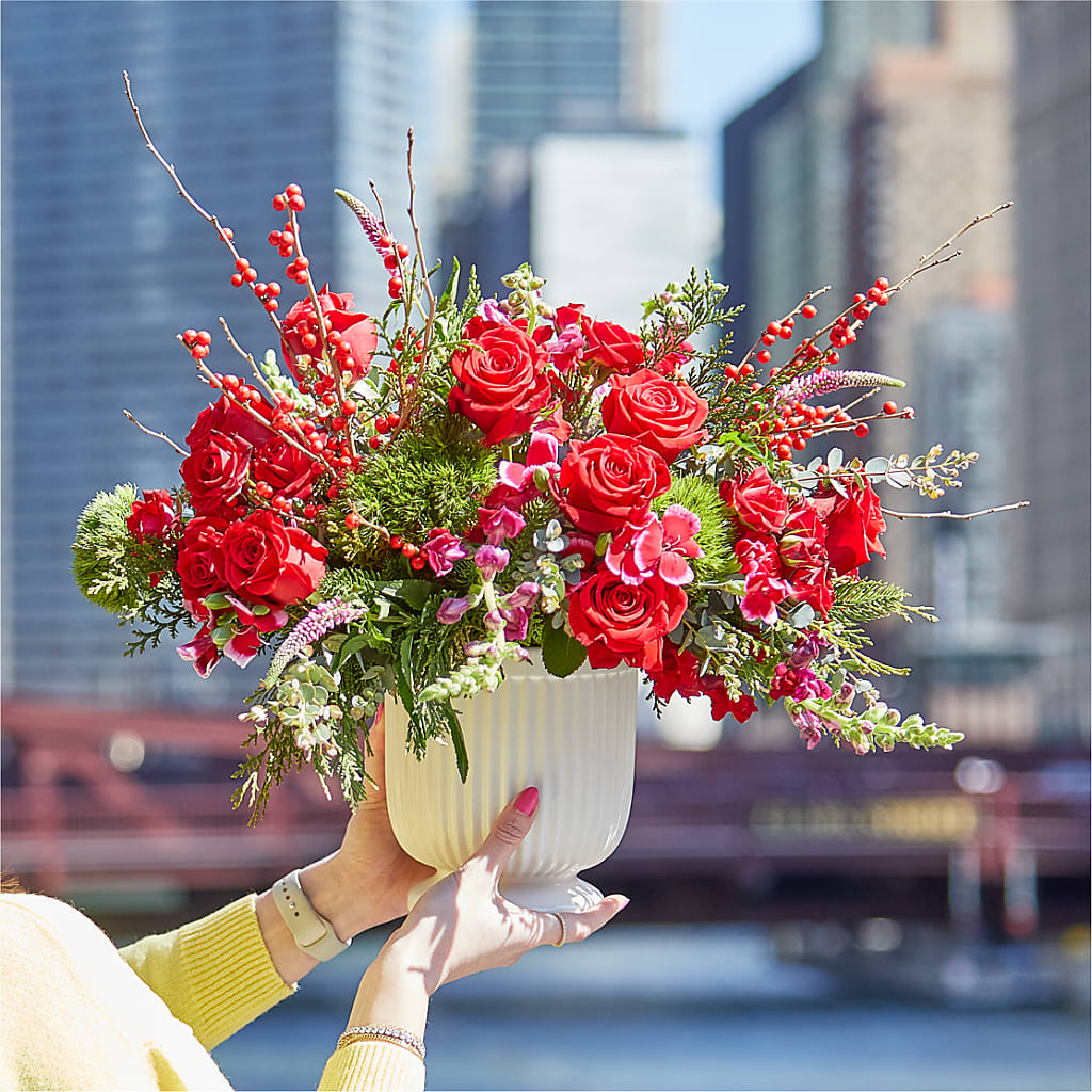 Big Red Bow Bouquet –  Heliconia Flowers Of Colombia, Cuddebackville NY