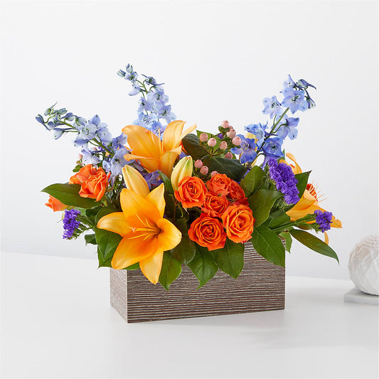 Radiant Citrus Box Bouquet –  Heliconia Flowers Of Colombia, Cuddebackville NY