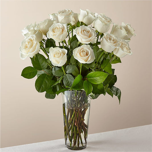 Long Stem White Rose Bouquet –  Heliconia Flowers Of Colombia, Cuddebackville NY