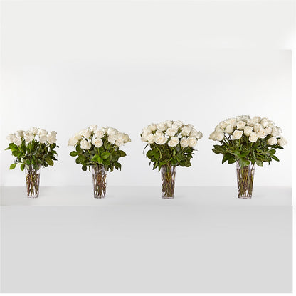 Long Stem White Rose Bouquet –  Heliconia Flowers Of Colombia, Cuddebackville NY