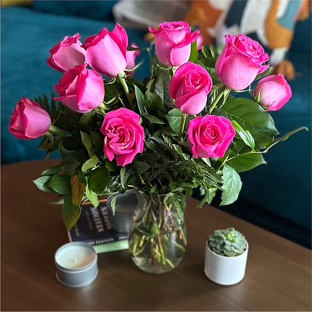 Long Stem Pink Rose Bouquet –  Heliconia Flowers Of Colombia, Cuddebackville NY