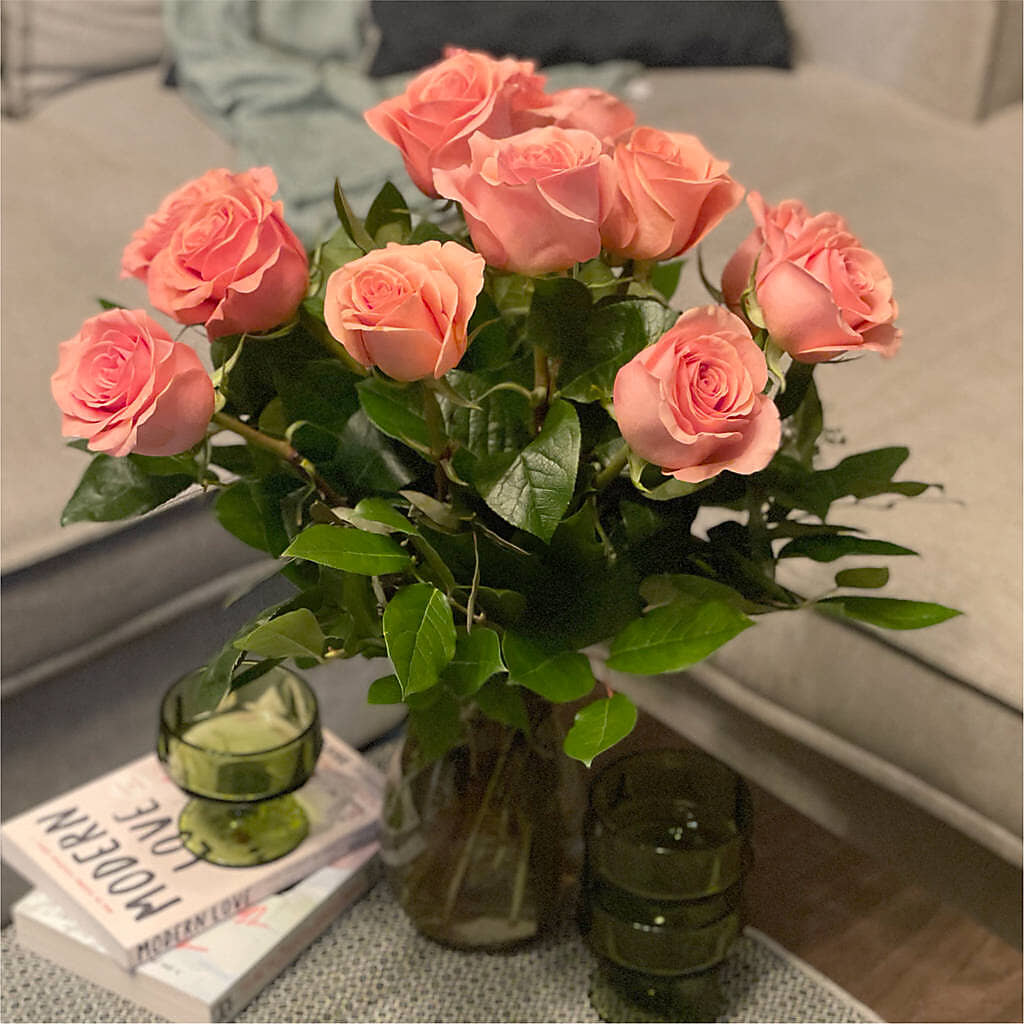 Long Stem Pink Rose Bouquet –  Heliconia Flowers Of Colombia, Cuddebackville NY