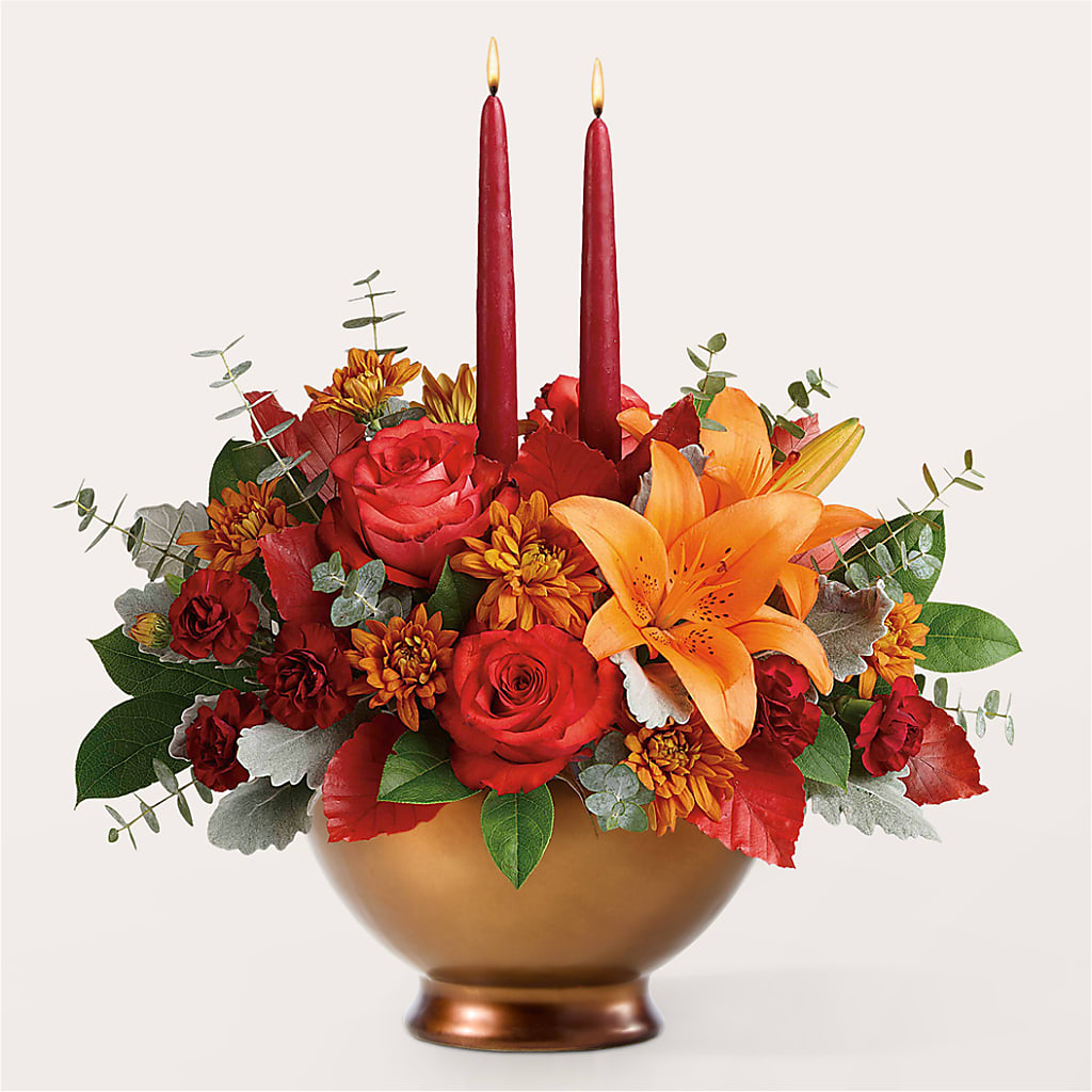 Fruits of Fall Centerpiece –  Heliconia Flowers Of Colombia, Cuddebackville NY