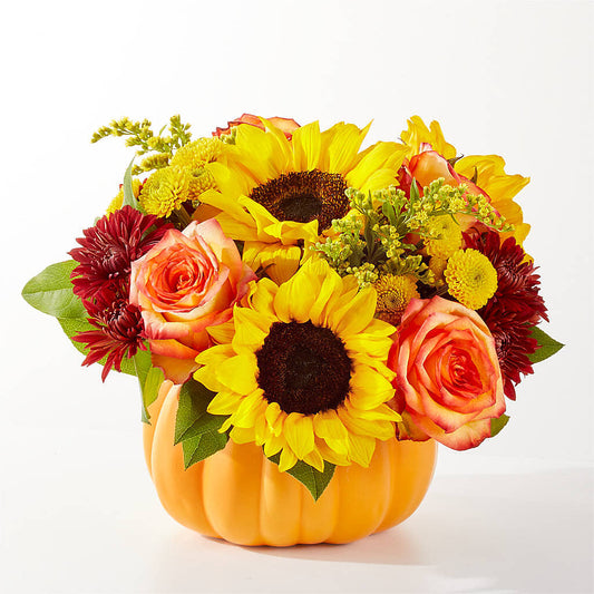 Golden Gourd Pumpkin Bouquet –  Heliconia Flowers Of Colombia, Cuddebackville NY