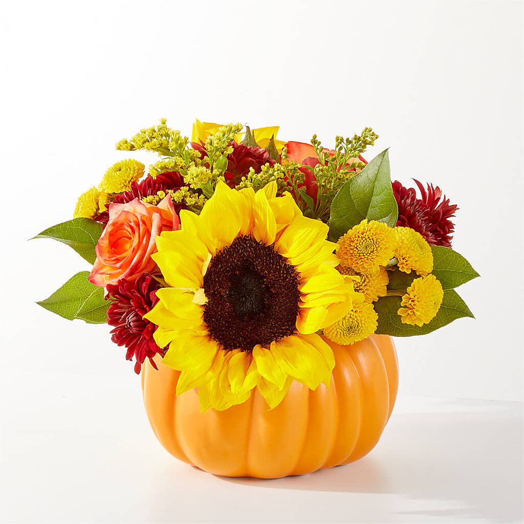 Golden Gourd Pumpkin Bouquet –  Heliconia Flowers Of Colombia, Cuddebackville NY