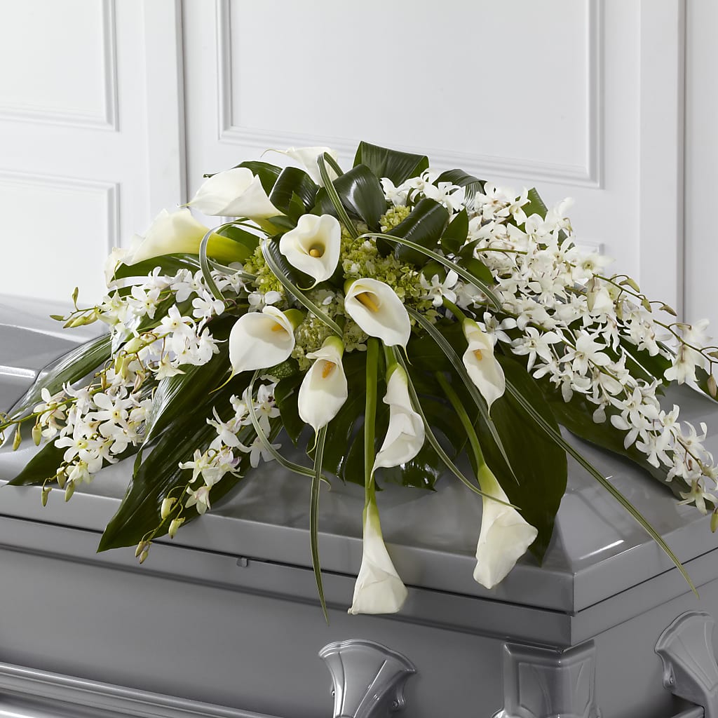 Angel Wings Casket Spray –  Heliconia Flowers Of Colombia, Cuddebackville NY