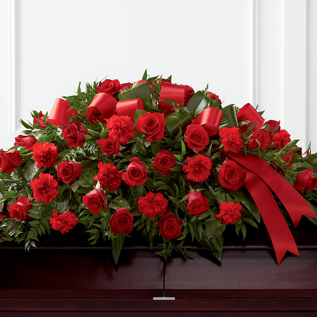 Tribute of Life Casket Spray –  Heliconia Flowers Of Colombia, Cuddebackville NY