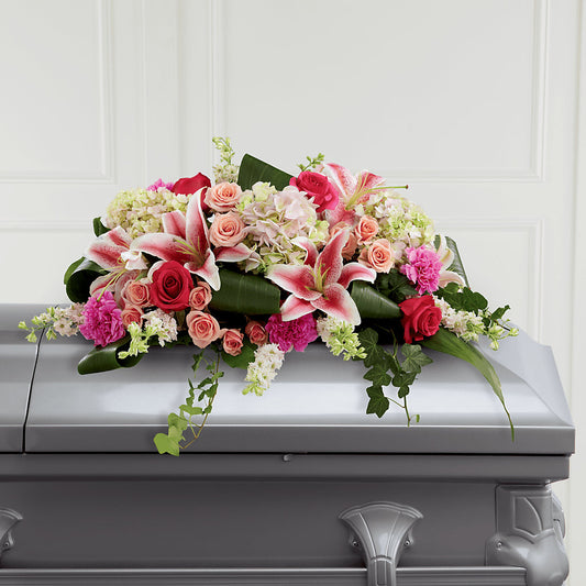 Splendid Grace Casket Spray –  Heliconia Flowers Of Colombia, Cuddebackville NY