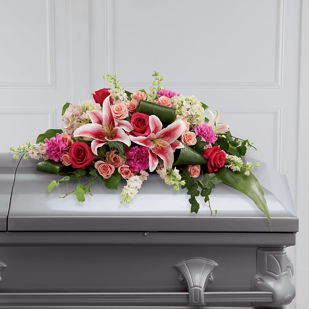 Splendid Grace Casket Spray –  Heliconia Flowers Of Colombia, Cuddebackville NY