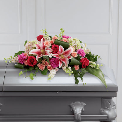 Splendid Grace Casket Spray –  Heliconia Flowers Of Colombia, Cuddebackville NY