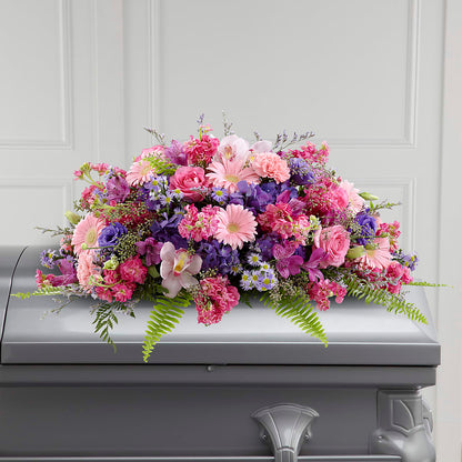 Glorious Garden Casket Spray –  Heliconia Flowers Of Colombia, Cuddebackville NY