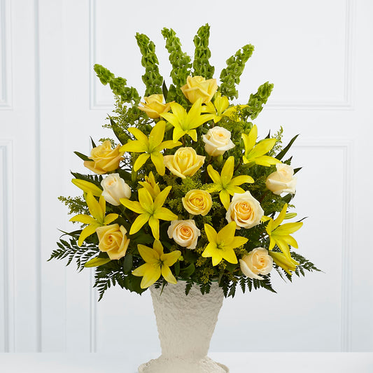 Golden Memories Arrangement –  Heliconia Flowers Of Colombia, Cuddebackville NY