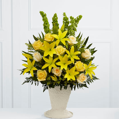 Golden Memories Arrangement –  Heliconia Flowers Of Colombia, Cuddebackville NY