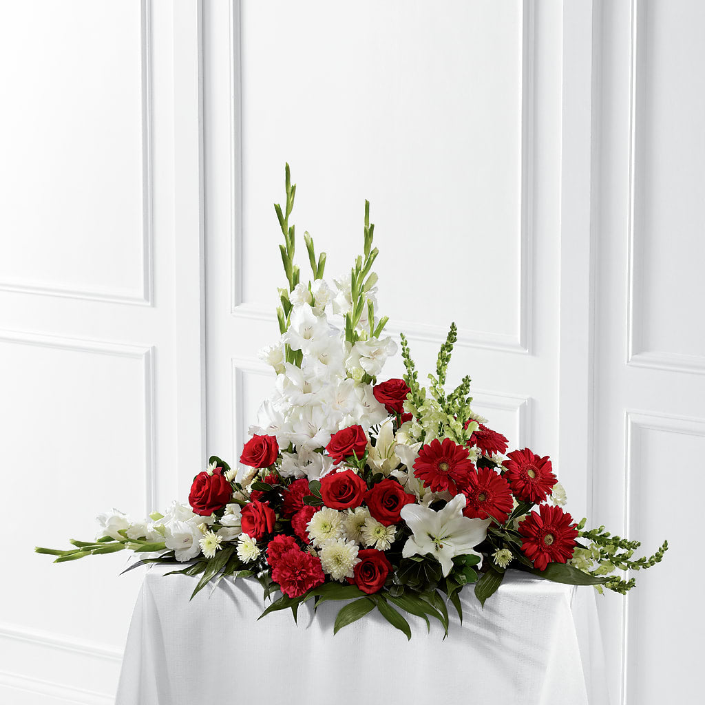 Crimson & White Arrangement –  Heliconia Flowers Of Colombia, Cuddebackville NY