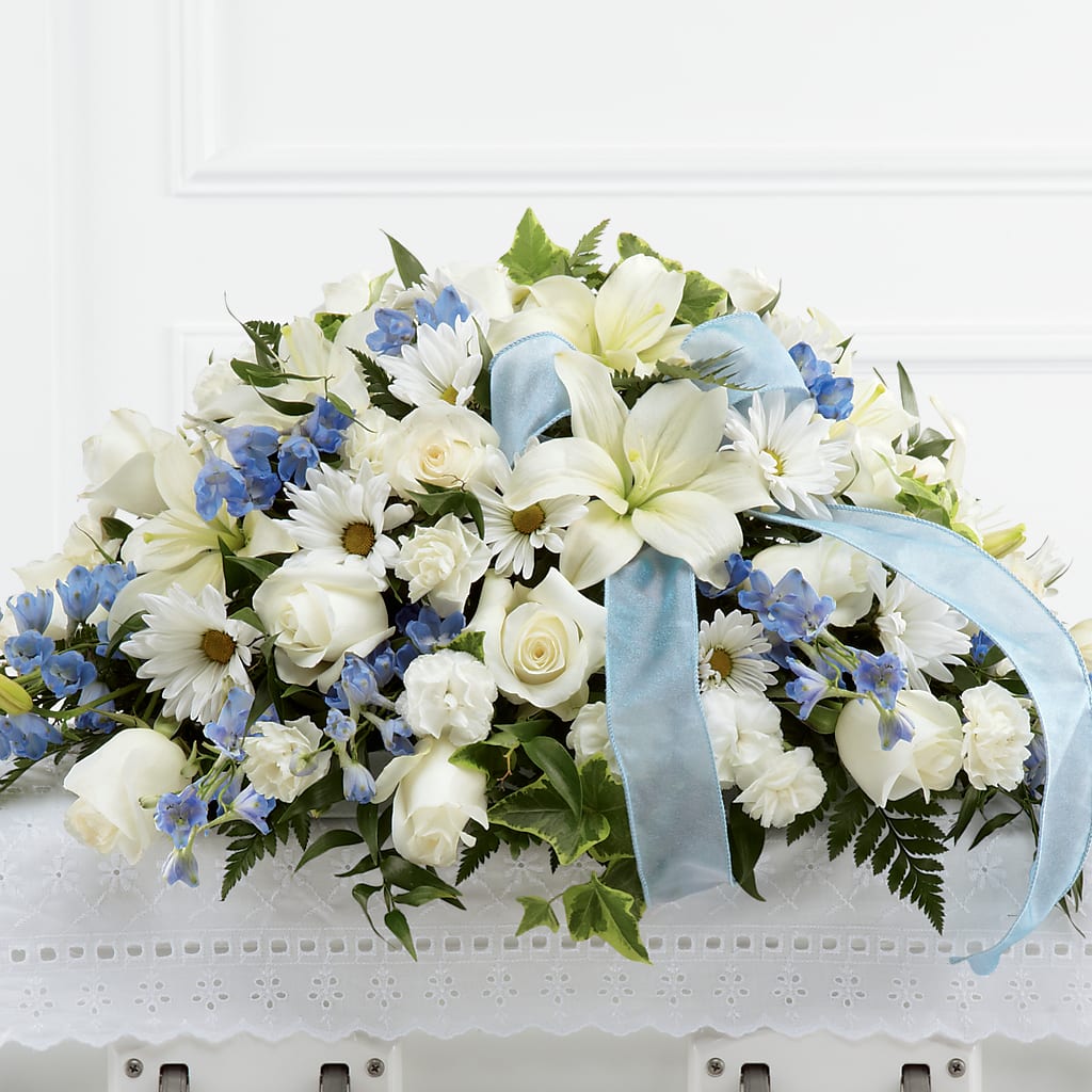 Tender Treasure Casket Spray –  Heliconia Flowers Of Colombia, Cuddebackville NY