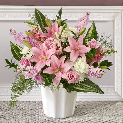 Simply Serene Floor Basket –  Heliconia Flowers Of Colombia, Cuddebackville NY