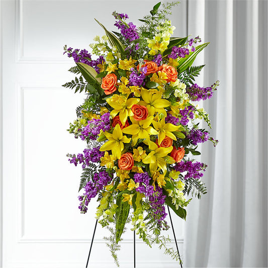 Thoughtful Prayers Standing Spray –  Heliconia Flowers Of Colombia, Cuddebackville NY