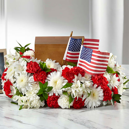 Spirit of Patriotism Cremation Adornment –  Heliconia Flowers Of Colombia, Cuddebackville NY