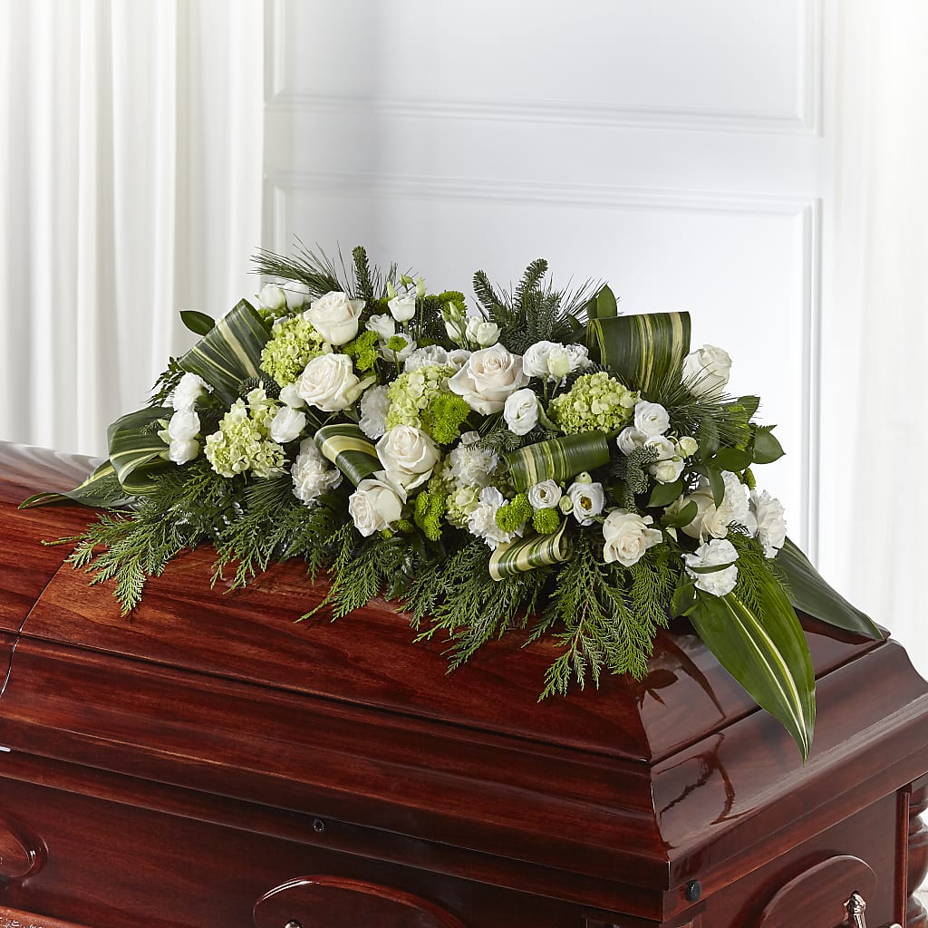Hopeful Gesture Casket Spray –  Heliconia Flowers Of Colombia, Cuddebackville NY