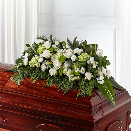 Hopeful Gesture Casket Spray –  Heliconia Flowers Of Colombia, Cuddebackville NY