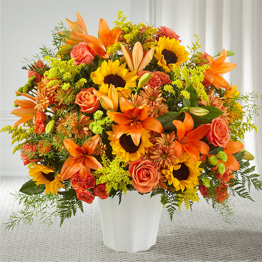 Harvest Thoughts Floor Basket –  Heliconia Flowers Of Colombia, Cuddebackville NY