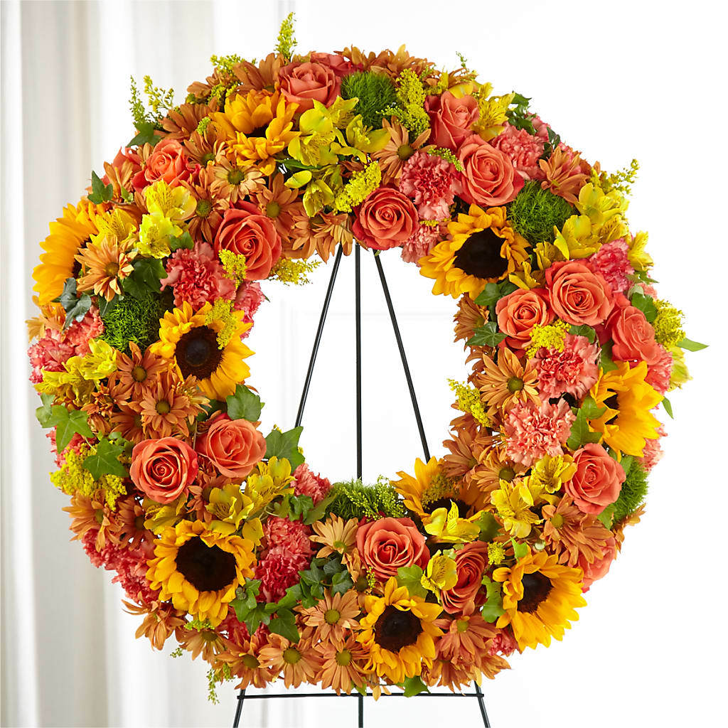 Autumnal Memories Wreath (Standard) –  Heliconia Flowers Of Colombia, Cuddebackville NY