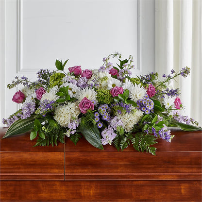 Meadows of Serenity Casket Spray –  Heliconia Flowers Of Colombia, Cuddebackville NY