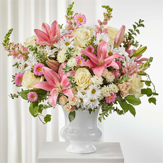 Empathetic Blooms Urn Arrangement –  Heliconia Flowers Of Colombia, Cuddebackville NY
