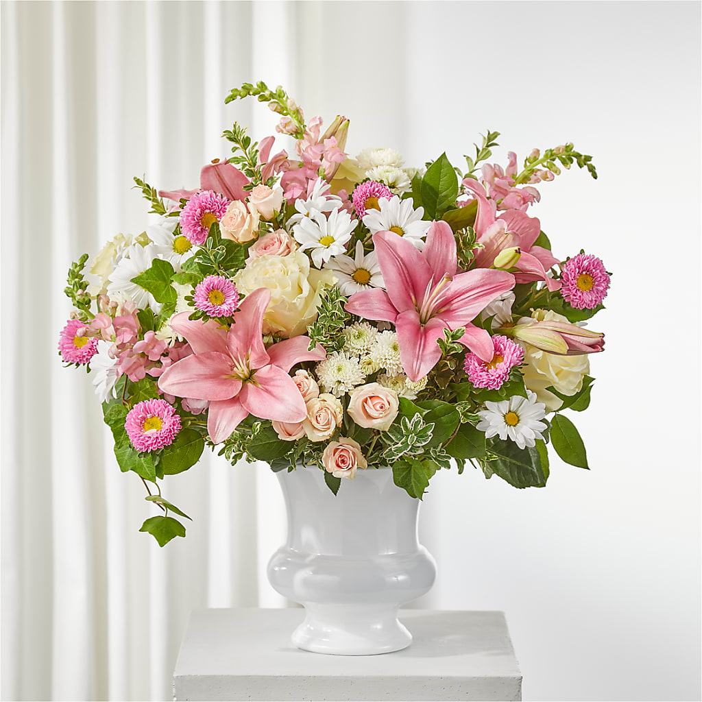 Empathetic Blooms Urn Arrangement –  Heliconia Flowers Of Colombia, Cuddebackville NY