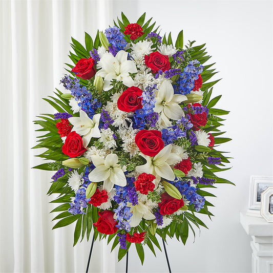 Cherished Service Standing Spray –  Heliconia Flowers Of Colombia, Cuddebackville NY