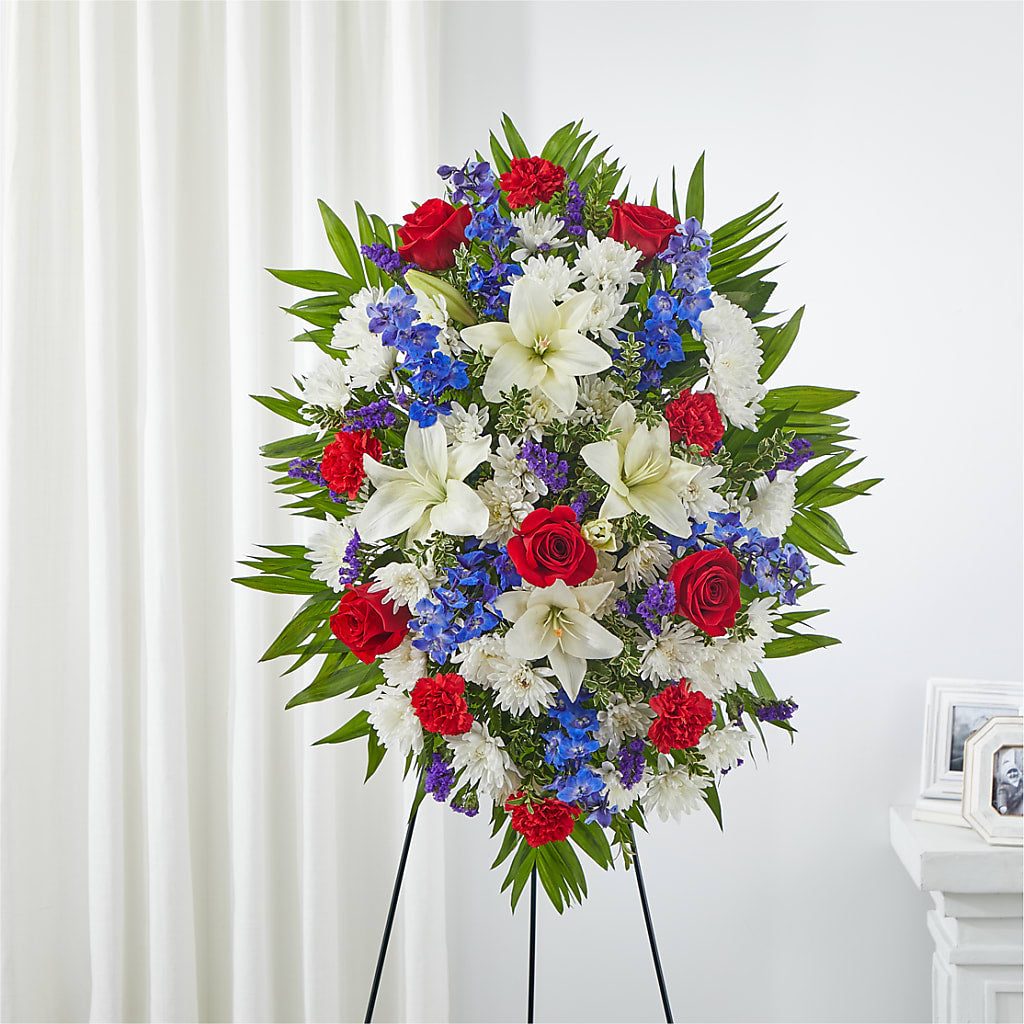 Cherished Service Standing Spray –  Heliconia Flowers Of Colombia, Cuddebackville NY