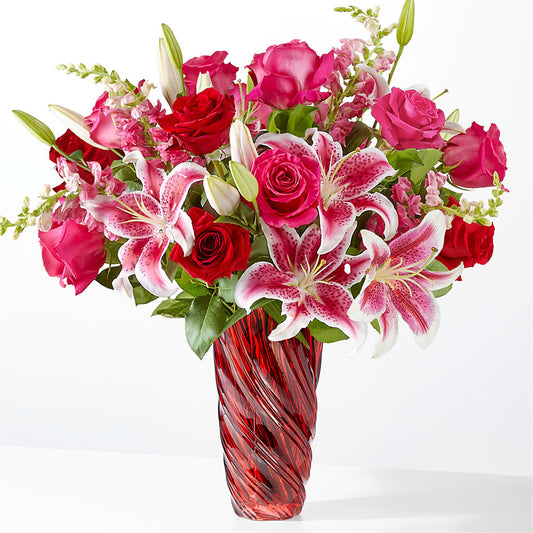 Always You Bouquet with Luxe Swirl Vase –  Heliconia Flowers Of Colombia, Cuddebackville NY