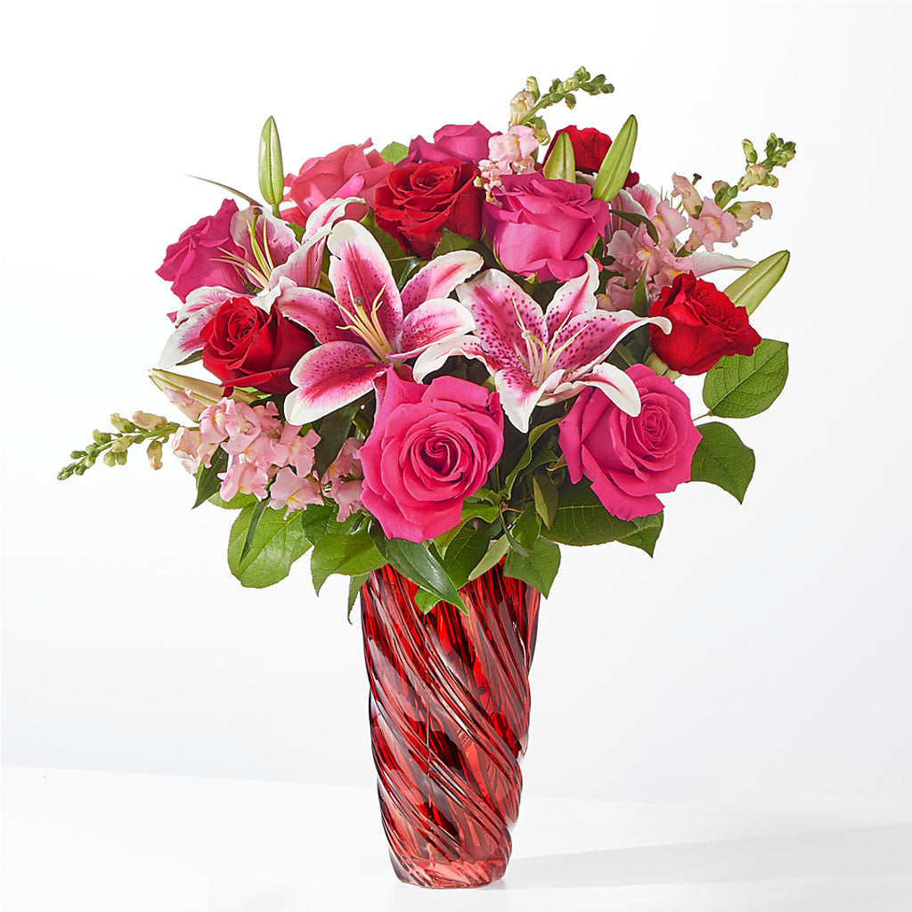 Always You Bouquet with Luxe Swirl Vase –  Heliconia Flowers Of Colombia, Cuddebackville NY