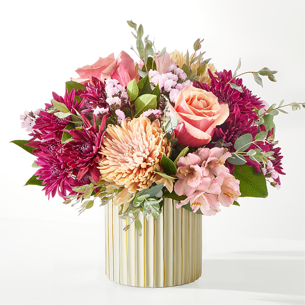 Berry Cobbler Bouquet with Ivory Vase –  Heliconia Flowers Of Colombia, Cuddebackville NY