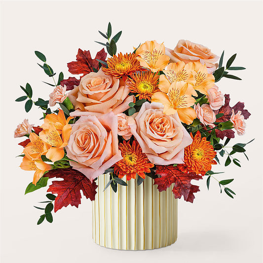 Spiced Latte Bouquet with Ivory Vase –  Heliconia Flowers Of Colombia, Cuddebackville NY