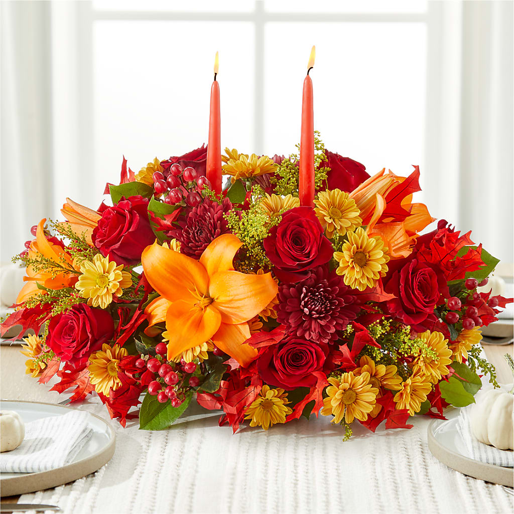 Autumn's Embrace Centerpiece –  Heliconia Flowers Of Colombia, Cuddebackville NY