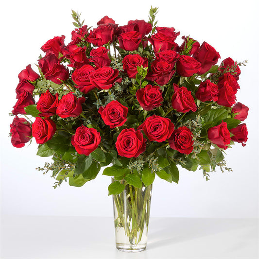 Forever Yours Fifty Stem Red Rose Bouquet –  Heliconia Flowers Of Colombia, Cuddebackville NY