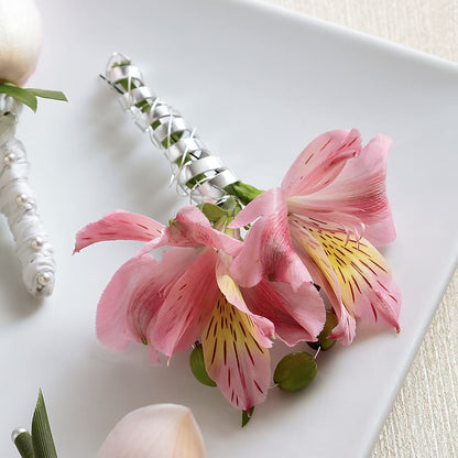 Pink Peruvian Lily Boutonniere –  Heliconia Flowers Of Colombia, Cuddebackville NY