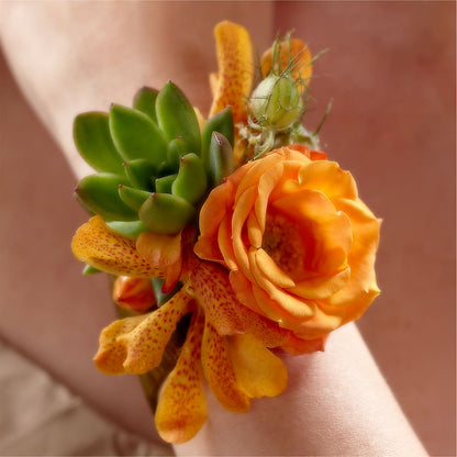Irresistible Love Wrist Corsage –  Heliconia Flowers Of Colombia, Cuddebackville NY