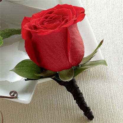 Red Rose Boutonniere –  Heliconia Flowers Of Colombia, Cuddebackville NY