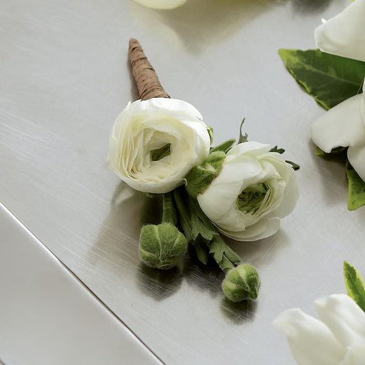 White Ranunculus Boutonniere –  Heliconia Flowers Of Colombia, Cuddebackville NY